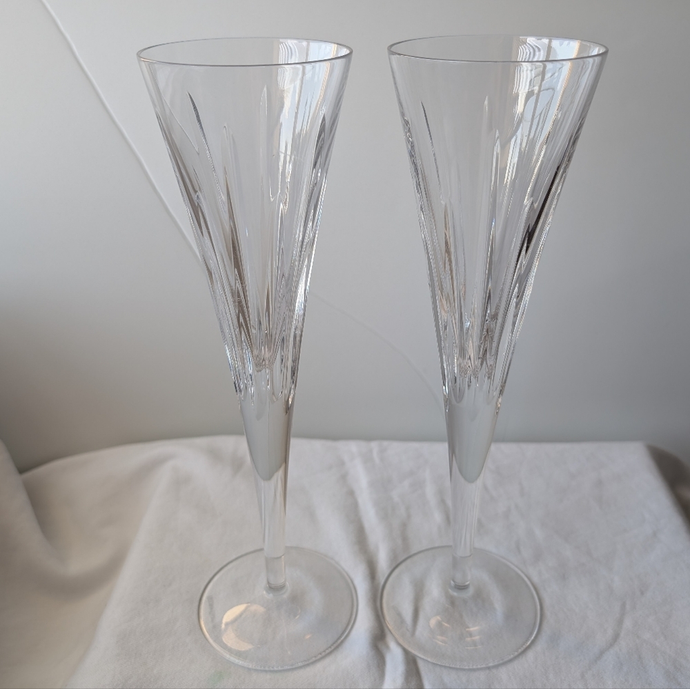 Reed & Barton Soho Crystal Champagne Flutes - 2 Discontinued